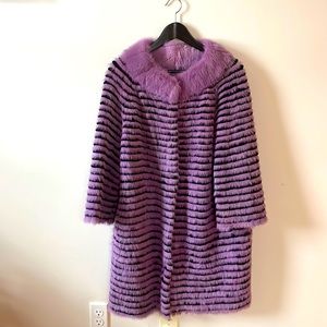 BEAUTIFUL REAL FUR MINK AND RABBIT 🧥 COAT SIZE M